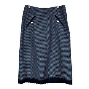 Farelle Blue Striped Pencil Skirt 4 Pockets Preppy